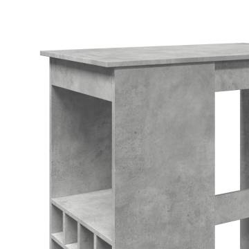  Bar Table with Racks Concrete Grey 90x47.5x103.5 cm Engineered Wood