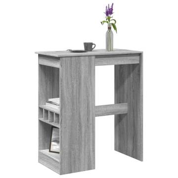  Bar Table with Racks Grey Sonoma 90x47.5x103.5 cm Engineered Wood