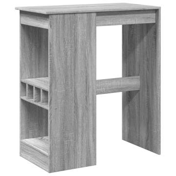  Bar Table with Racks Grey Sonoma 90x47.5x103.5 cm Engineered Wood