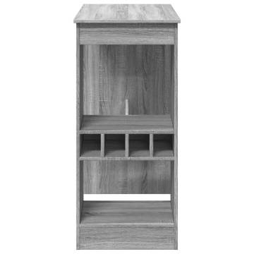  Bar Table with Racks Grey Sonoma 90x47.5x103.5 cm Engineered Wood