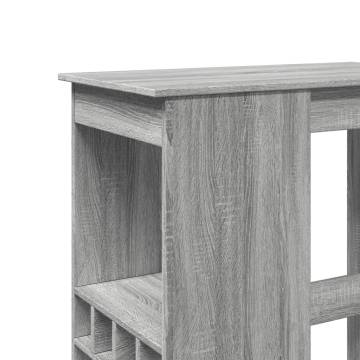  Bar Table with Racks Grey Sonoma 90x47.5x103.5 cm Engineered Wood