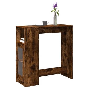  Bar Table with Racks Smoked Oak 101x40x103.5 cm Engineered Wood