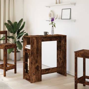  Bar Table with Racks Smoked Oak 101x40x103.5 cm Engineered Wood