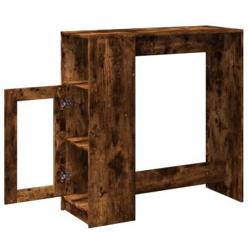  Bar Table with Racks Smoked Oak 101x40x103.5 cm Engineered Wood