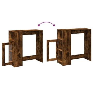  Bar Table with Racks Smoked Oak 101x40x103.5 cm Engineered Wood