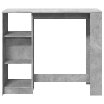  Bar Table with Shelf Concrete Grey 124x46x103.5 cm Engineered Wood