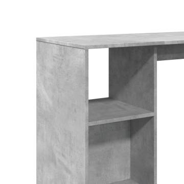  Bar Table with Shelf Concrete Grey 124x46x103.5 cm Engineered Wood