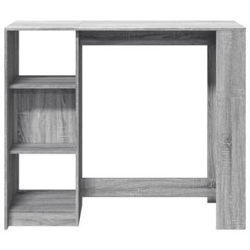  Bar Table with Shelf Grey Sonoma 124x46x103.5 cm Engineered Wood