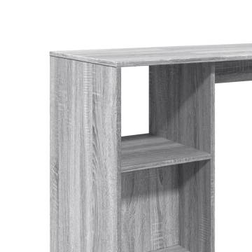  Bar Table with Shelf Grey Sonoma 124x46x103.5 cm Engineered Wood