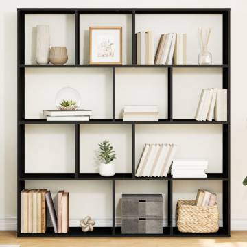  Book Cabinet Black 132x29x141.5 cm Engineered Wood