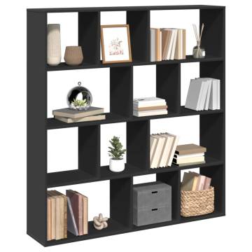  Book Cabinet Black 132x29x141.5 cm Engineered Wood