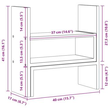  Desk Organiser Adjustable Black 40x17x41 cm Engineered Wood