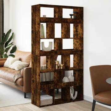  Room Divider Smoked Oak100x33x187.5 cm Engineered Wood