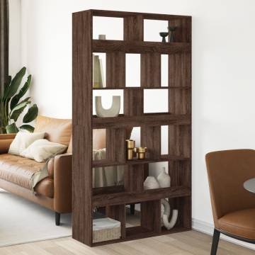  Room Divider Brown Oak 100x33x187.5 cm Engineered Wood