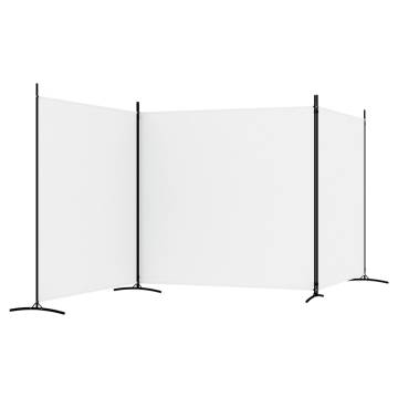 3-Panel Room Divider White 525x180 cm Fabric