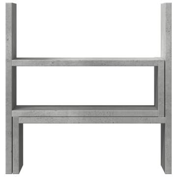  Desk Organiser Adjustable Concrete Grey 40x17x41 cm Engineered Wood