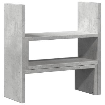  Desk Organiser Adjustable Concrete Grey 40x17x41 cm Engineered Wood