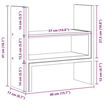  Desk Organiser Adjustable Concrete Grey 40x17x41 cm Engineered Wood