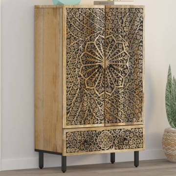  Highboard 60x33x100 cm Solid Wood Mango