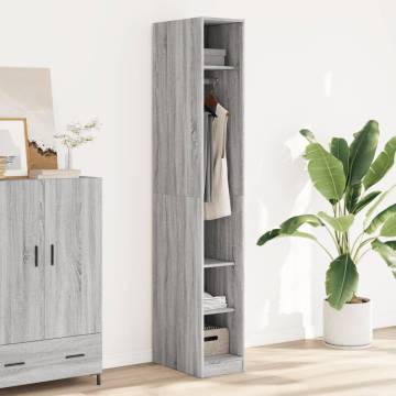  Wardrobe Grey Sonoma 30x50x200 cm Engineered Wood