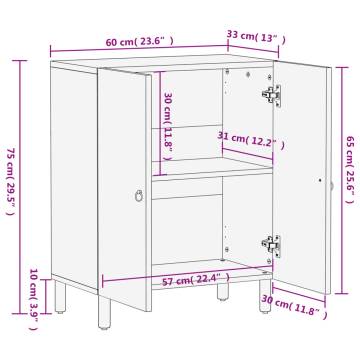  Side Cabinet 60x33x75 cm Solid Wood Mango