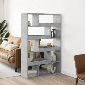  Bookcase Concrete Grey 100x33x156.5 cm Engineered Wood