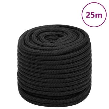  Boat Rope Full Black 16 mm 25 m Polypropylene