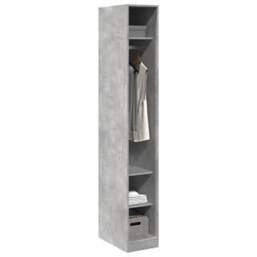  Wardrobe Concrete Grey 30x50x200 cm Engineered Wood