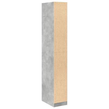  Wardrobe Concrete Grey 30x50x200 cm Engineered Wood