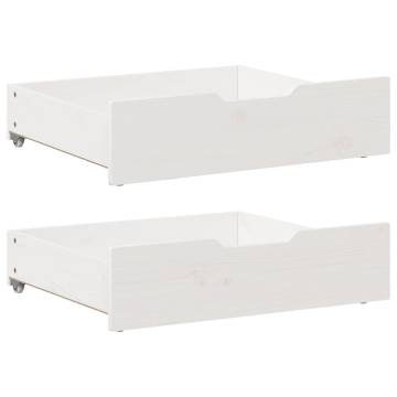  Under-Bed Drawers 2 pcs White 65x55x16 cm Solid Wood Pine