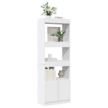  Highboard White 63x33x180 cm Engineered Wood