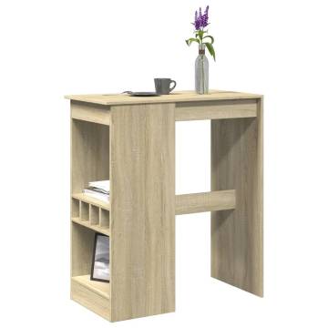  Bar Table with Racks Sonoma Oak 90x47.5x103.5 cm Engineered Wood