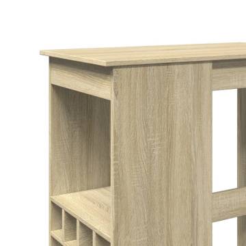  Bar Table with Racks Sonoma Oak 90x47.5x103.5 cm Engineered Wood