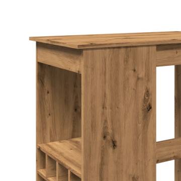  Bar Table with Racks Artisan Oak 90x47.5x103.5 cm Engineered Wood