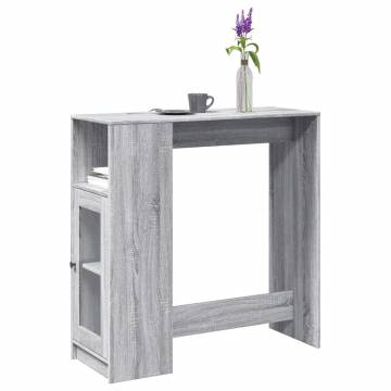  Bar Table with Racks Grey Sonoma 101x40x103.5 cm Engineered Wood