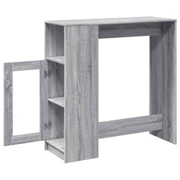  Bar Table with Racks Grey Sonoma 101x40x103.5 cm Engineered Wood