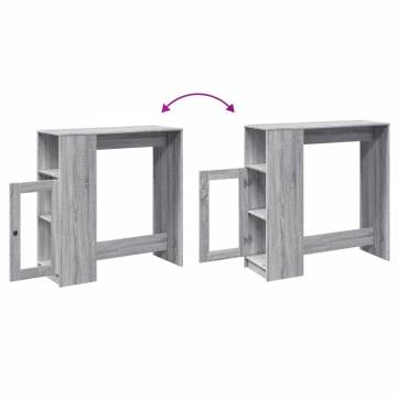  Bar Table with Racks Grey Sonoma 101x40x103.5 cm Engineered Wood