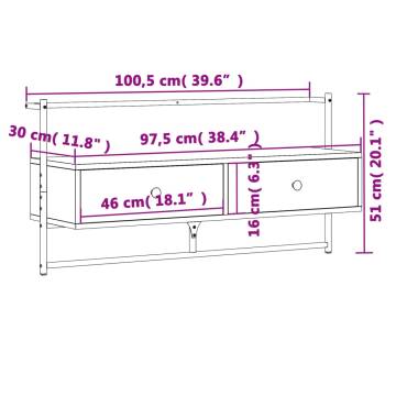 TV Cabinet Wall-mounted Smoked Oak 100.5x30x51 cm Engineered Wood