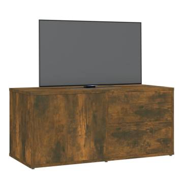 TV Cabinet Smoked Oak 80x34x36 cm Engineered Wood