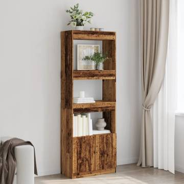  Highboard Old Wood 63x33x180 cm Engineered Wood