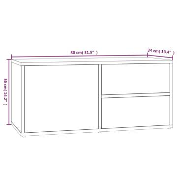 TV Cabinet Smoked Oak 80x34x36 cm Engineered Wood