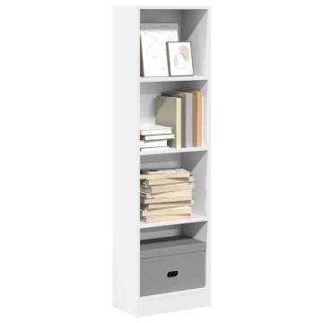  Bookcase White 40x24x143 cm Engineered Wood