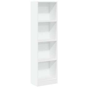  Bookcase White 40x24x143 cm Engineered Wood