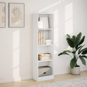  Bookcase White 40x24x143 cm Engineered Wood