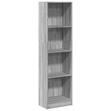  Bookcase Grey Sonoma 40x24x143 cm Engineered Wood