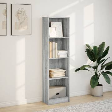  Bookcase Grey Sonoma 40x24x143 cm Engineered Wood