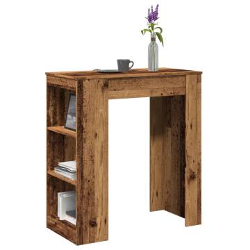  Bar Table with Racks Old Wood 95x47x103.5 cm Engineered Wood