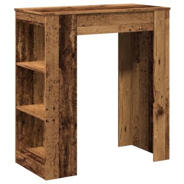  Bar Table with Racks Old Wood 95x47x103.5 cm Engineered Wood