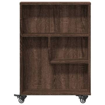  Narrow Storage Trolley Brown Oak 48x13x68 cm Engineered Wood