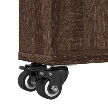  Narrow Storage Trolley Brown Oak 48x13x68 cm Engineered Wood